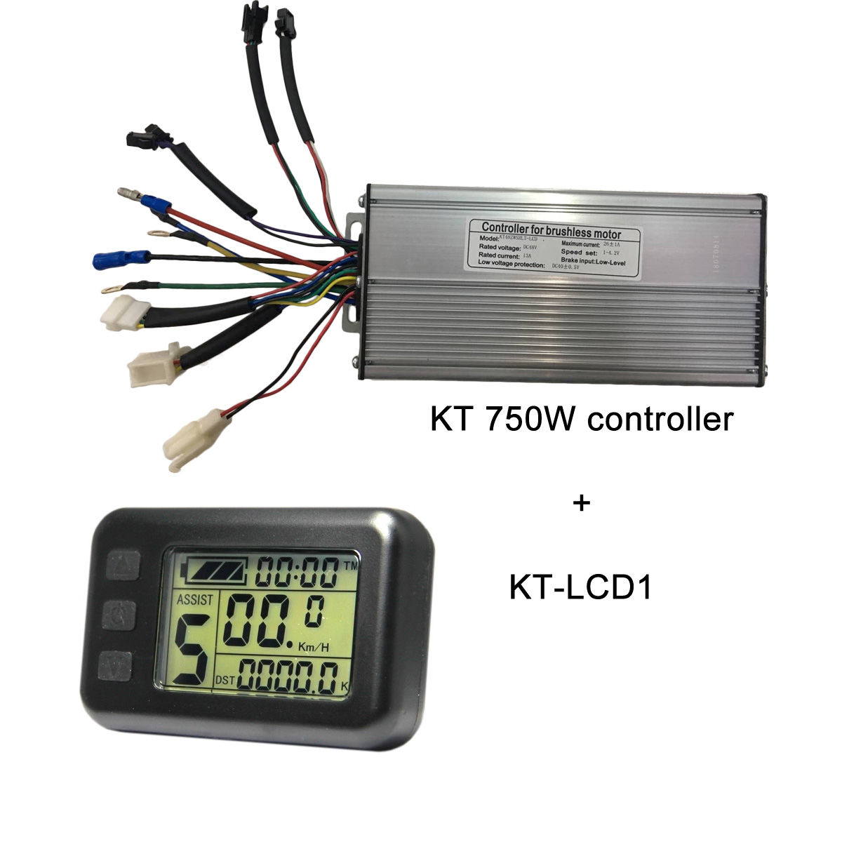 Ebike KT 36V/48V 1000E/1500W Controller+LCD4 Display+Sensor+Thumb Throttle 