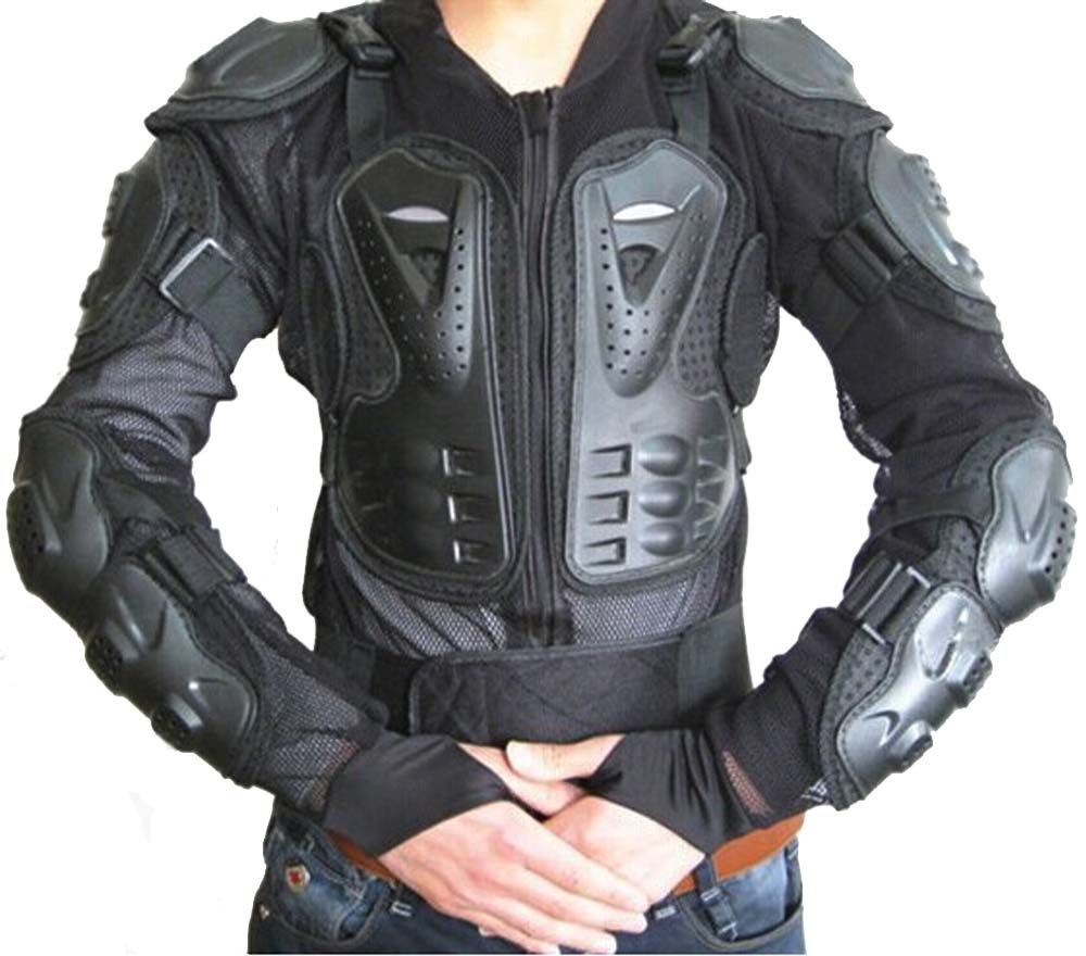 HEROBIKER Motorcycle Armor Full Body Armor Jacket Racing Amour Neck Guard  Protective Gear Chest Protection Clothing Black Small