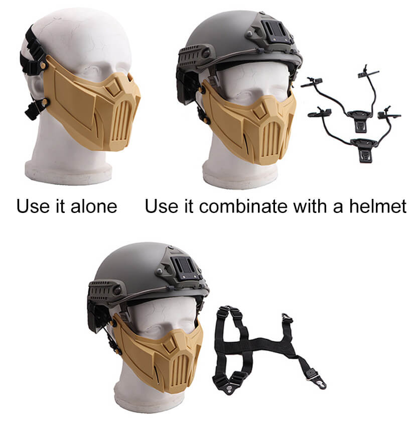 Half Face Protective Mask CS Army Fan Field Equipment Outdoor Protective Mask