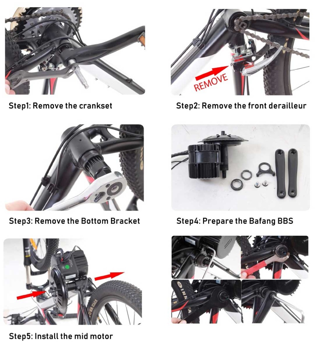 how to install the bafang BBS02 mid drive motor